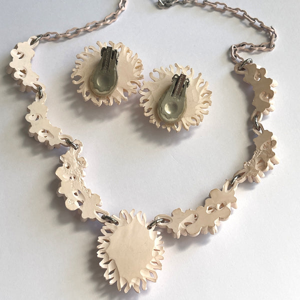 Feather Lite 1950's Vintage Necklace & Earrings-Featherweight-Vintage Online