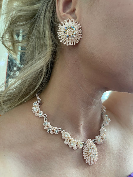 Feather Lite 1950's Vintage Necklace & Earrings-Featherweight-Vintage Online