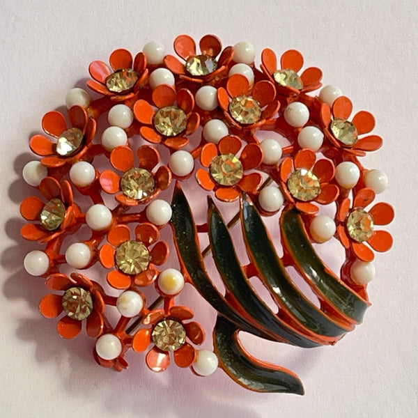 Floral Mid Century Vintage Brooch-vintageonline-Vintage Online