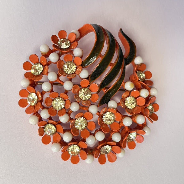 Floral Mid Century Vintage Brooch-vintageonline-Vintage Online