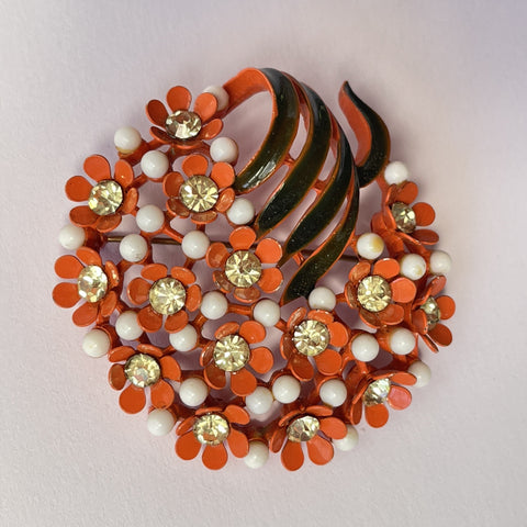 Floral Mid Century Vintage Brooch-vintageonline-Vintage Online