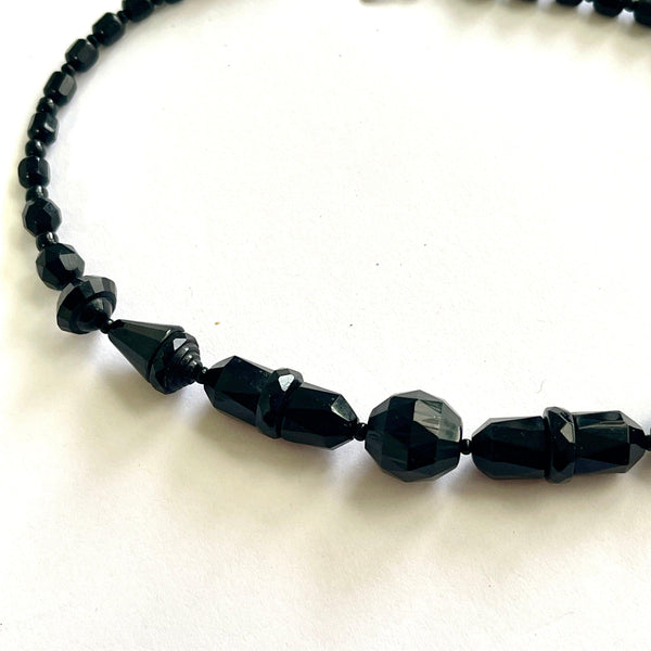 French Jet Choker Style Vintage Necklace-Vintageonline-Vintage Online