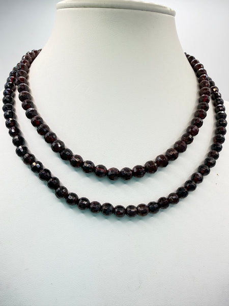 Garnet Rope Necklace-Vintageonline-Vintage Online