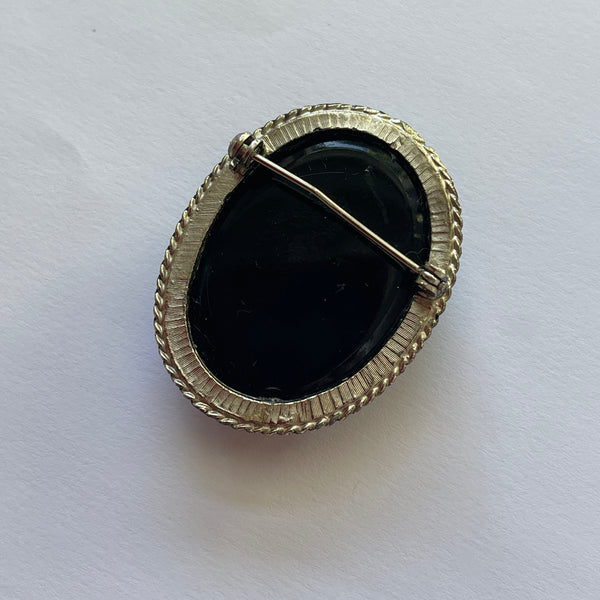Glass Cameo Vintage 60's Brooch-Vintageonline-Vintage Online