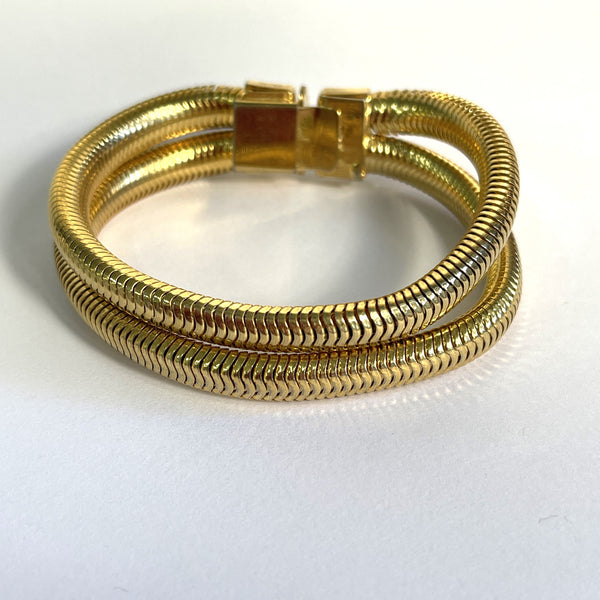 Gold tone Snake Chain Bracelet-Vintageonline-Vintage Online