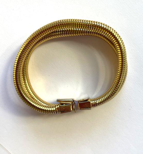 Gold tone Snake Chain Bracelet-Vintageonline-Vintage Online