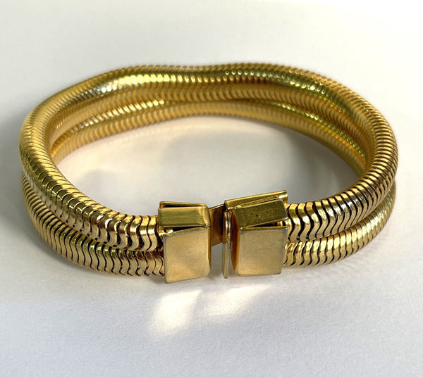 Gold tone Snake Chain Bracelet-Vintageonline-Vintage Online