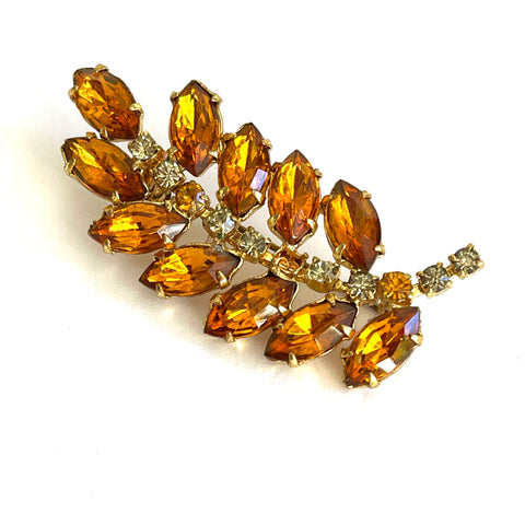 Golden Rhinestone Vintage 60's Brooch-Vintageonline-Vintage Online