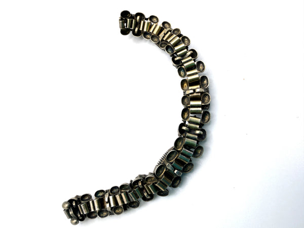 Green Glass & Aurora Borealis Vintage 60's Bracelet-Vintageonline-Vintage Online