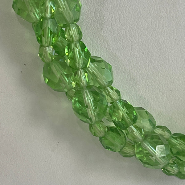 Green crystal Triple Twist Choker Style Vintage Necklace-Vintageonline-Vintage Online