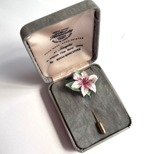 Hammersley Bone China for Royal Worcester Stick Pin in Original Box-Hammersley China UK-Vintage Online