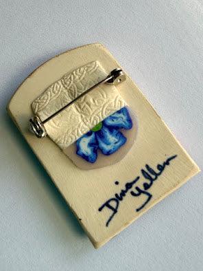 Hand Crafted Ceramic Brooch by Dina Yellen-Dina Yellen USA-Vintage Online