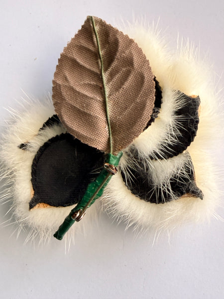 Hand Crafted Fur Brooch-Vintageonline-Vintage Online