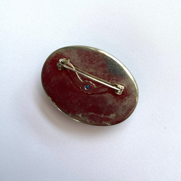 Hand Made Blue Resin Vintage Brooch-Vintageonline-Vintage Online