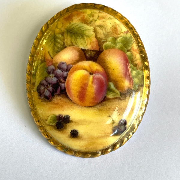 Harvest Fruits Vintage Ceramic Brooch-Vintageonline-Vintage Online