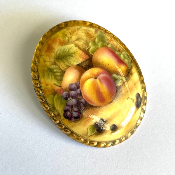Harvest Fruits Vintage Ceramic Brooch-Vintageonline-Vintage Online
