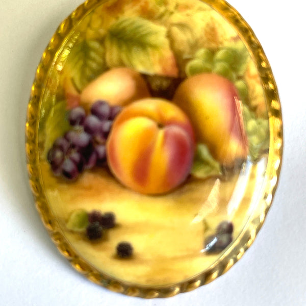 Harvest Fruits Vintage Ceramic Brooch-Vintageonline-Vintage Online