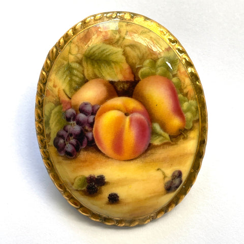 Harvest Fruits Vintage Ceramic Brooch-Vintageonline-Vintage Online
