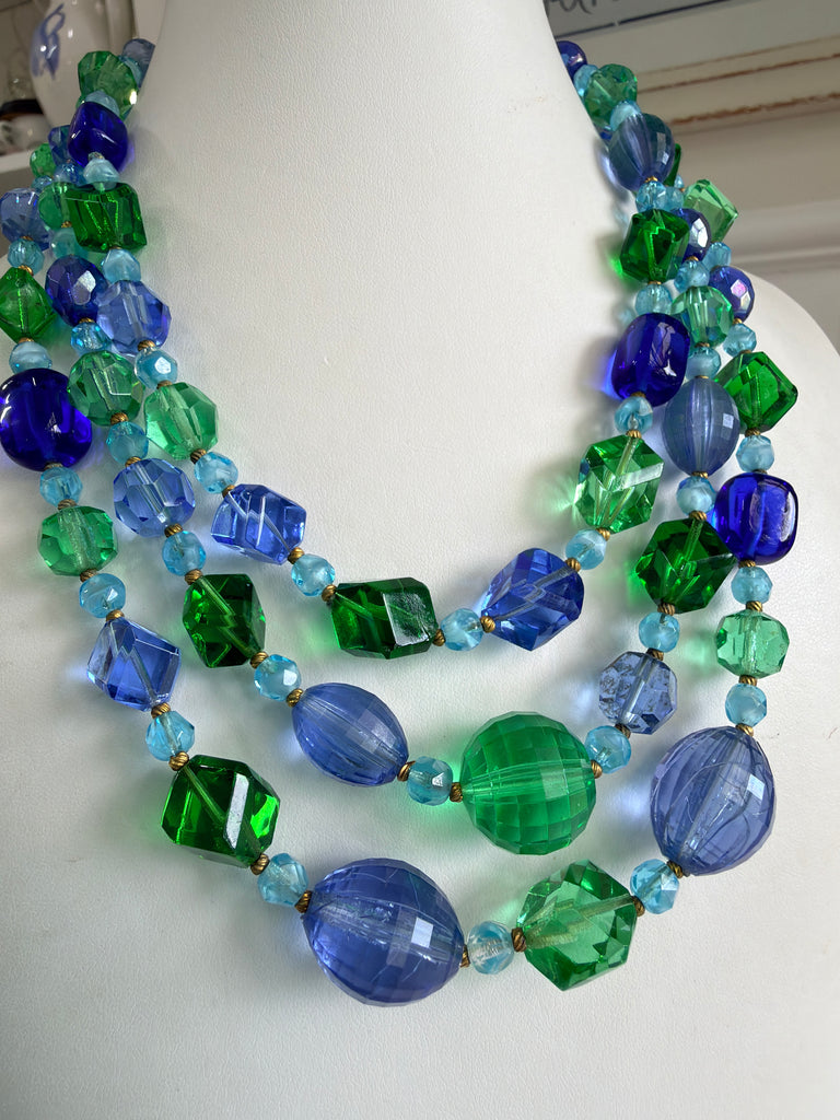Hattie Carnegie Vintage Couture Triple Strand Mid Century Necklace-Hattie Carnegie-Vintage Online