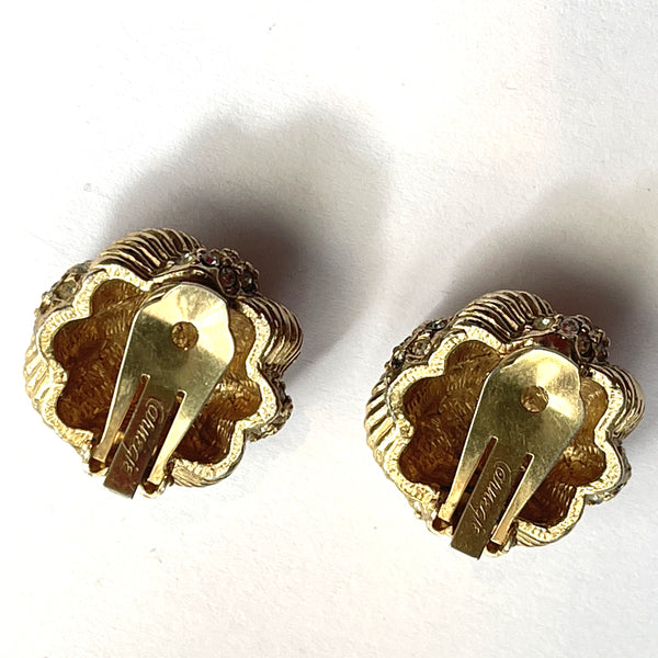 Hattie Carnegie Vintage Mid Century Earrings-Hattie Carnegie-Vintage Online