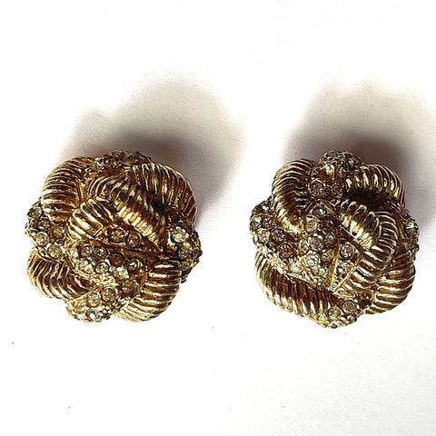 Hattie Carnegie Vintage Mid Century Earrings-Hattie Carnegie-Vintage Online