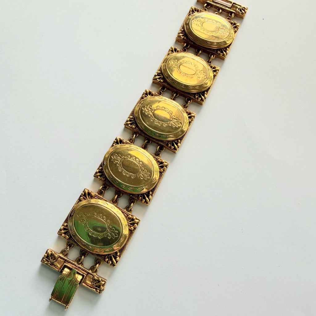 Hattie Carnegie Mid Century Vintage Locket Bracelet