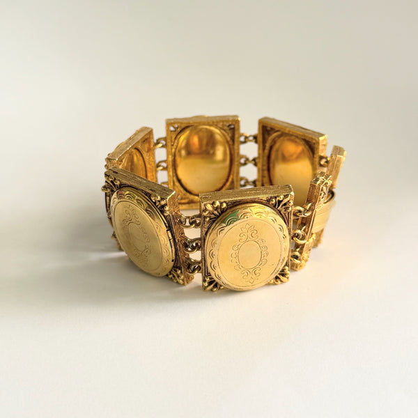 Hattie Carnegie Mid Century Vintage Locket Bracelet
