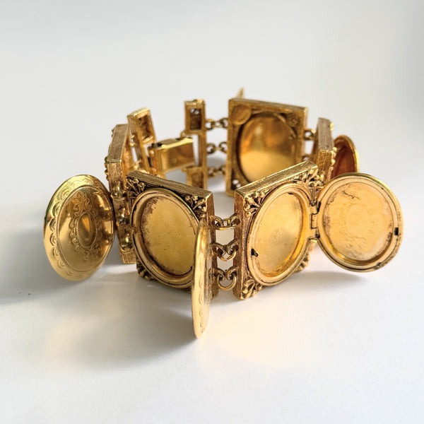 Hattie Carnegie Mid Century Vintage Locket Bracelet