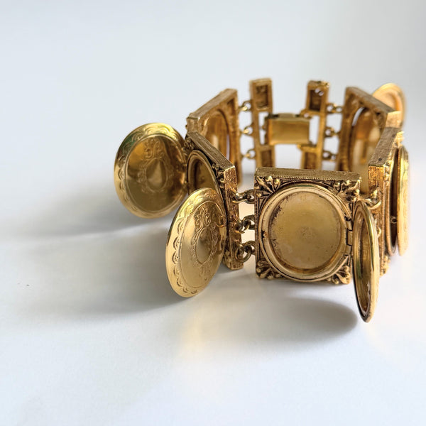 Hattie Carnegie Mid Century Vintage Locket Bracelet