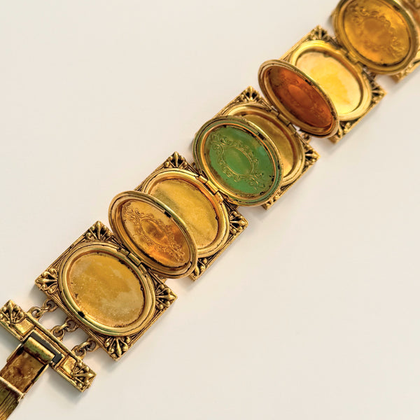 Hattie Carnegie Mid Century Vintage Locket Bracelet
