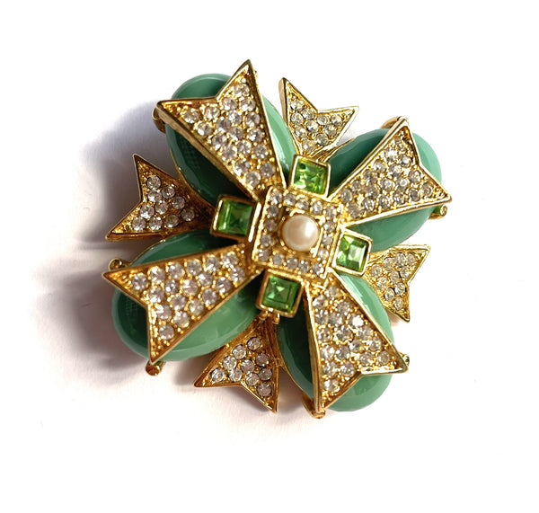 Joan Rivers 1990's Vintage Maltese Cross Brooch