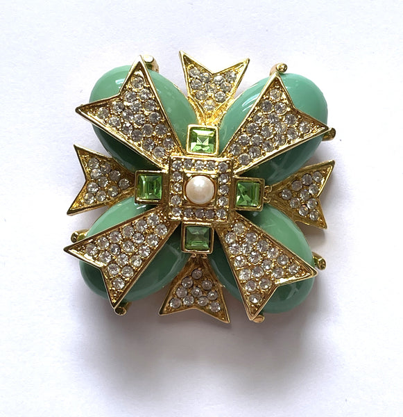 Joan Rivers 1990's Vintage Maltese Cross Brooch