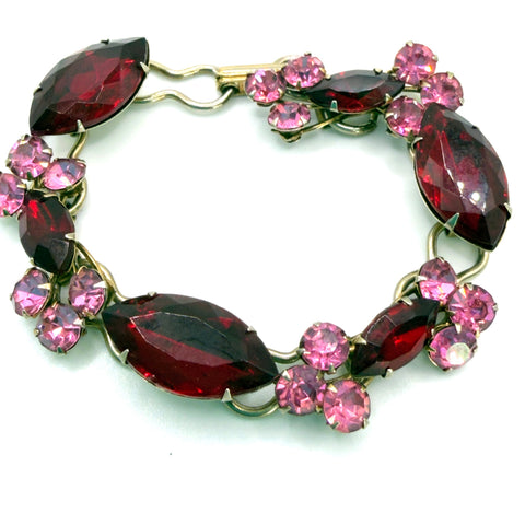 Red Rhinestone Vintage Bracelet