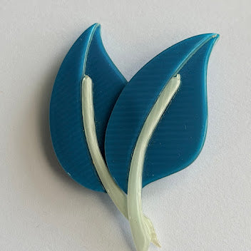 Lea Stein Twin Leaf Vintage Brooch