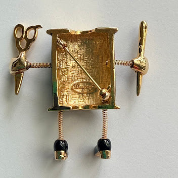 Danecraft Vintage Trembler Seamstress Brooch
