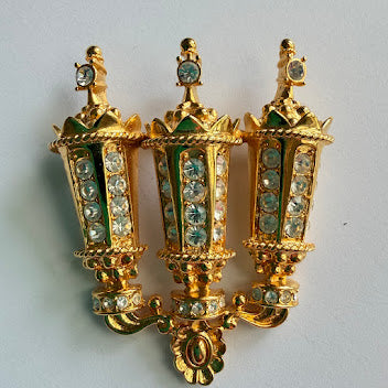 KJL Parisian Street Lamp Vintage Brooch Pendant