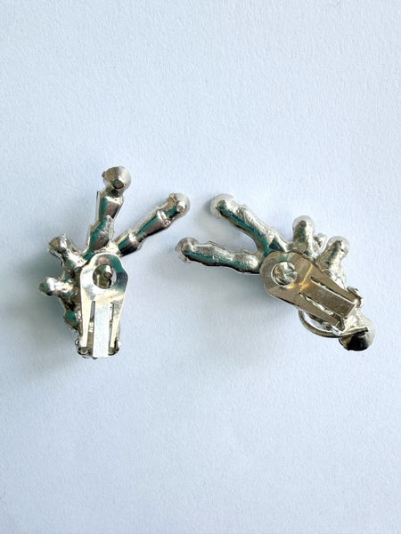 Rhinestone Bow Brooch & Matching Earrings