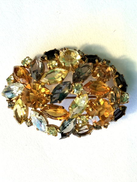 Made in Austria Vintage Rhinestone Brooch & Earrings