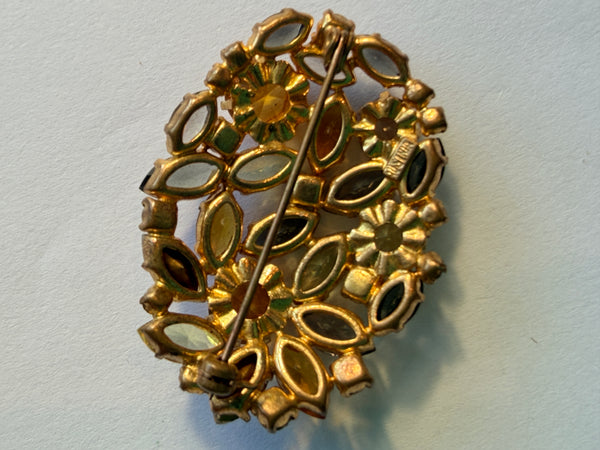 Made in Austria Vintage Rhinestone Brooch & Earrings