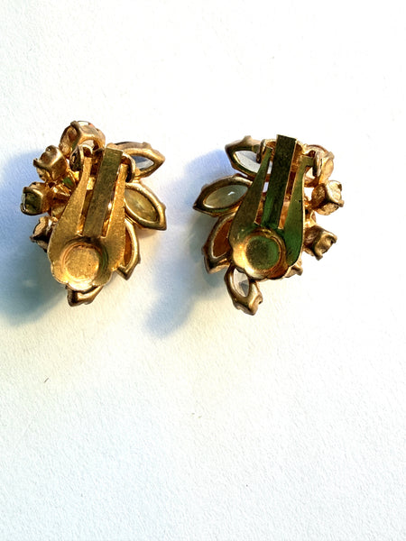 Made in Austria Vintage Rhinestone Brooch & Earrings