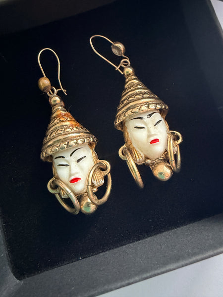 Asian Princess Vintage Earrings