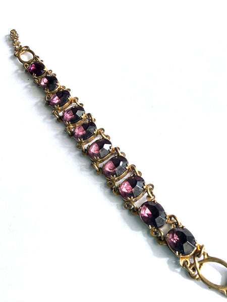 Art Deco Purple Paste Stone Bracelet