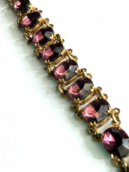 Art Deco Purple Paste Stone Bracelet