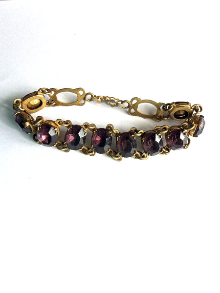 Art Deco Purple Paste Stone Bracelet