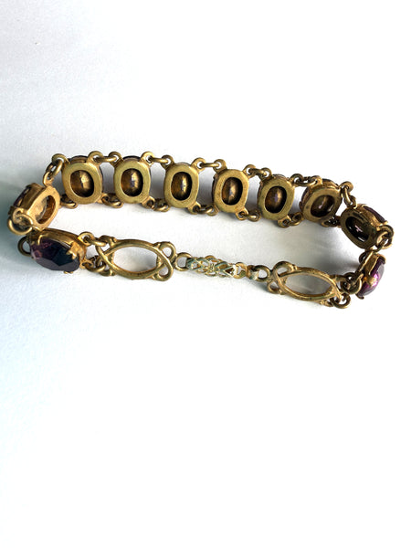 Art Deco Purple Paste Stone Bracelet