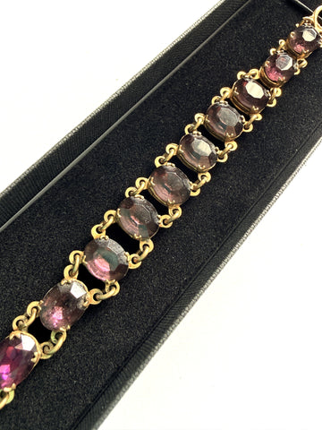 Art Deco Purple Paste Stone Bracelet