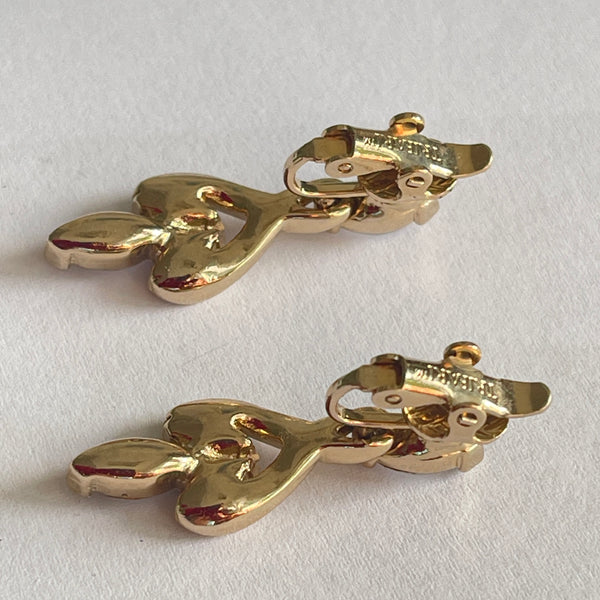 Trifari Vintage Rhinestone Earrings, Original Card