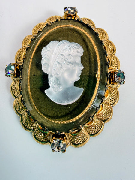 Cameo Brooch, W. Germany Vintage