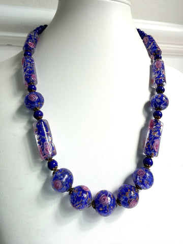 Mid Century Vintage Murano Glass Bead Necklace