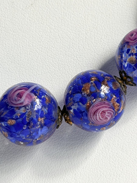 Mid Century Vintage Murano Glass Bead Necklace